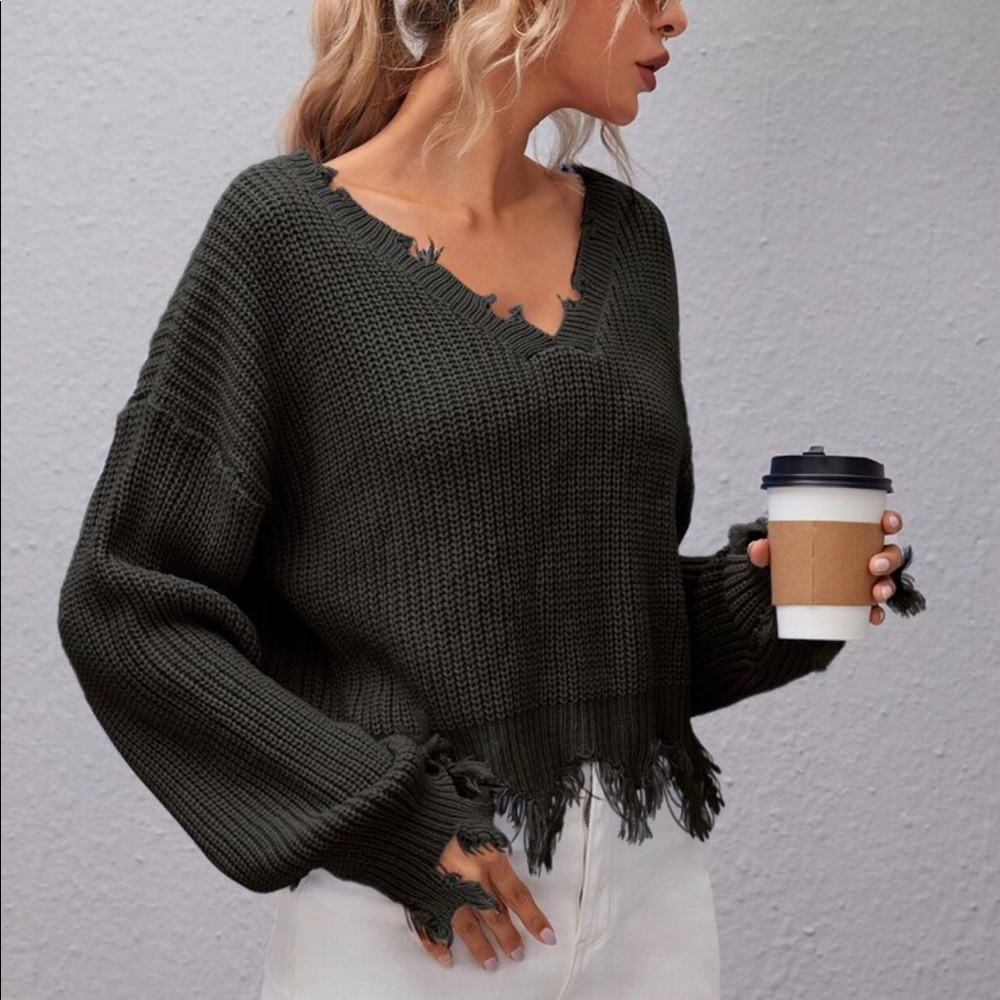 SHEIN DISTRESSED SWEATER